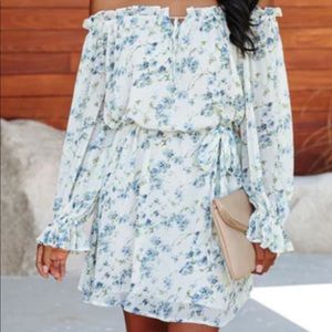 NWOT, VICI Collection Blue & White Floral Mini Dress, Size M